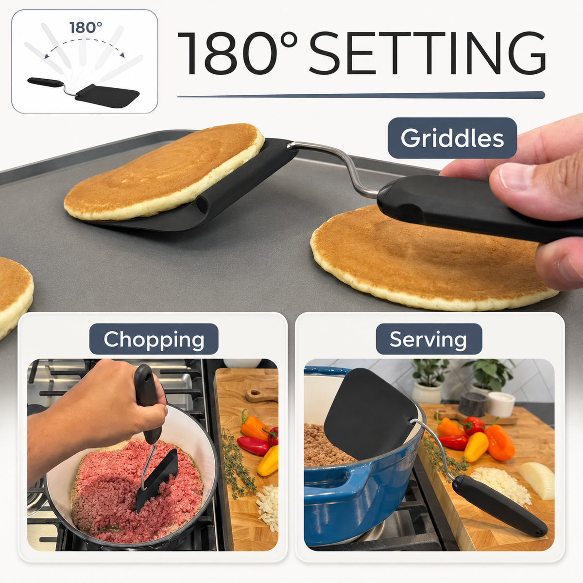 ELUMIE 6-Angle Adjustable Spatula