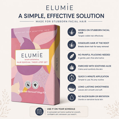 ELUMIE 3-Step Facial Hair Removal Kit